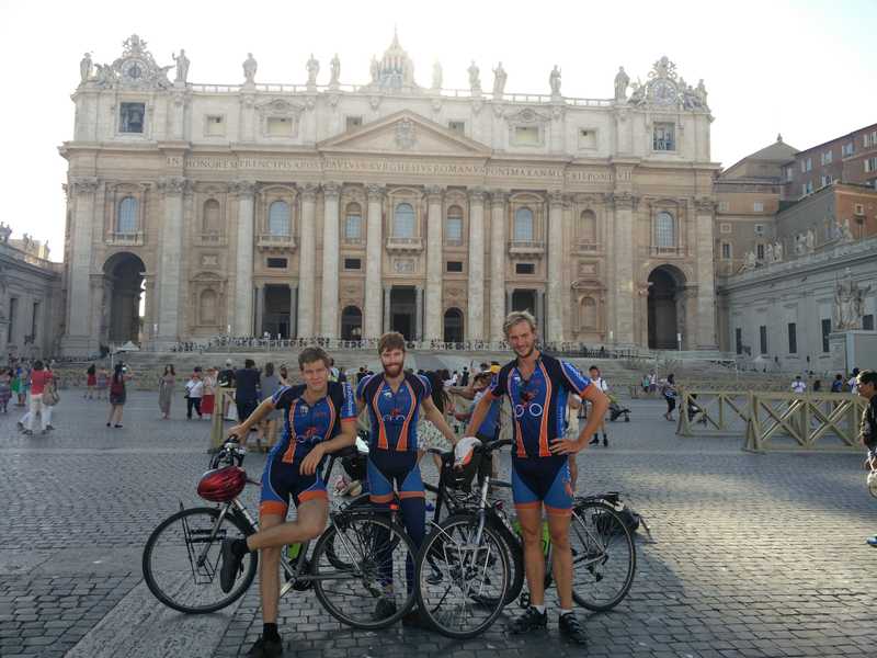 arriving at St Peter's Square in Rome